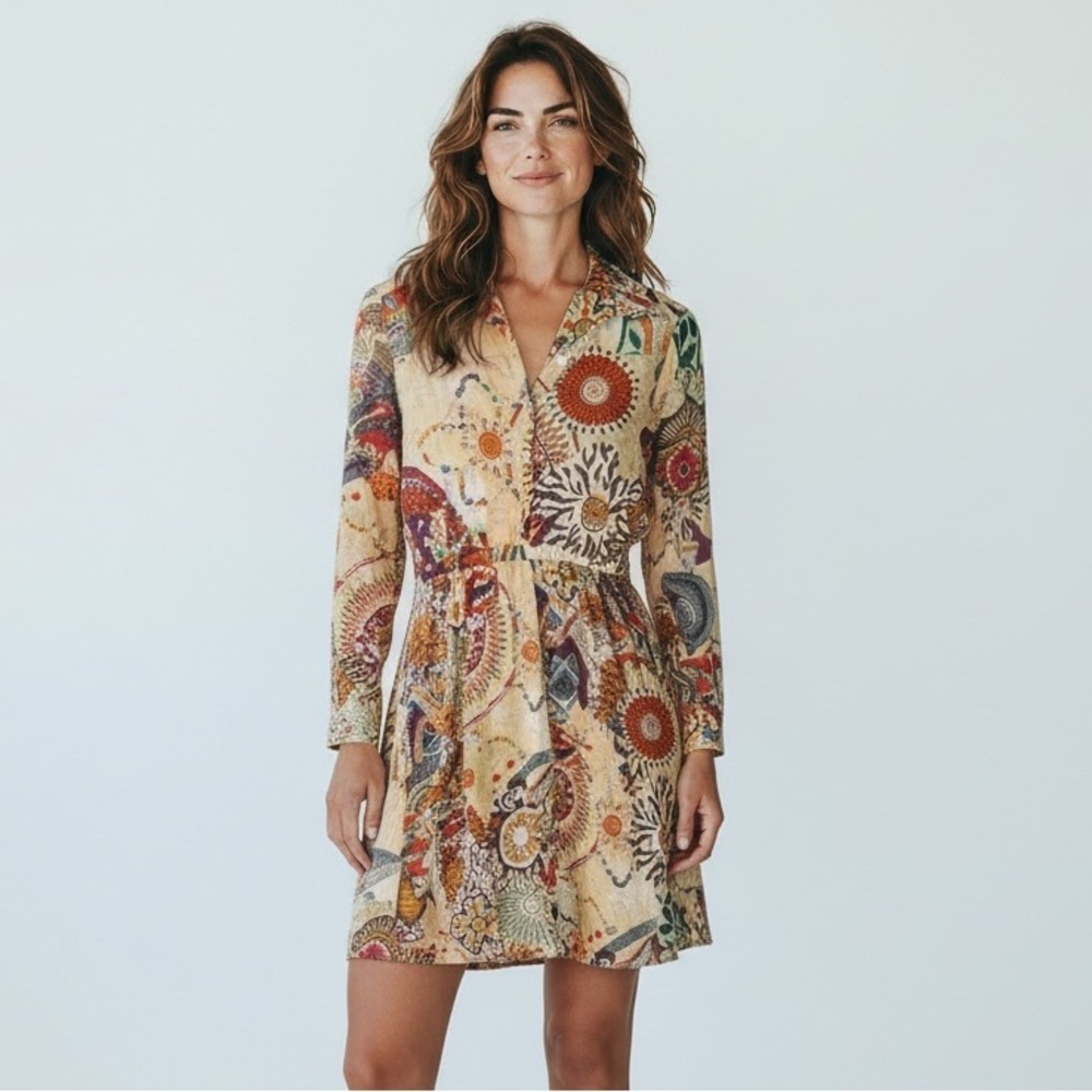 Roberta Freymann Boho Patchwork Dress Small Cottagecore Artsy